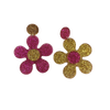 Daytime Disco Flower Earrings - Pink Glitz