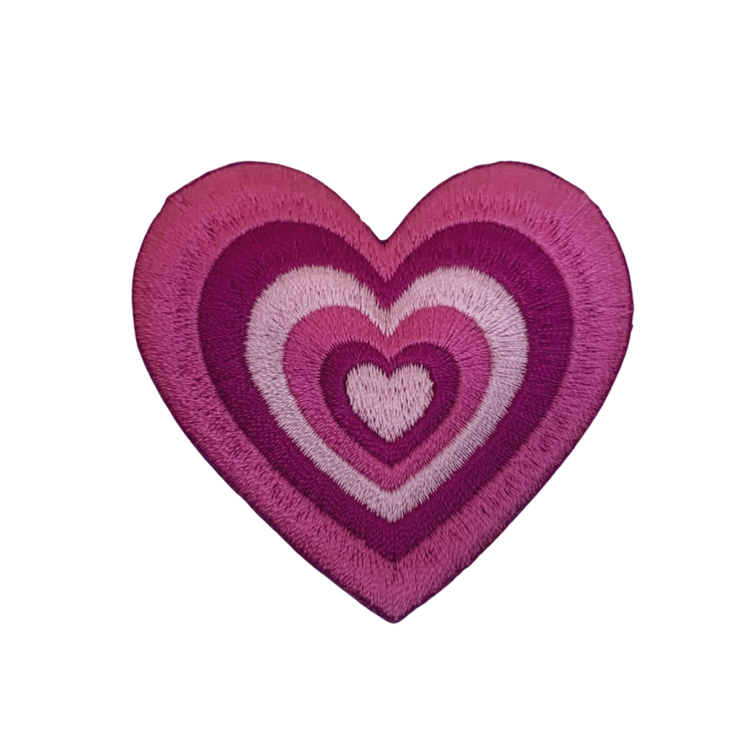 Y2K Heart Iron-on Patch - Magenta