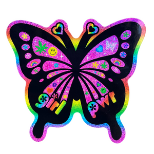 Girl Pwr Butterfly Glitter Sticker